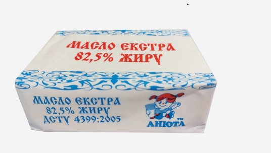 Масло солодковершкове, селянське, 82, 5 %,без ГМО, маса нетто 200 г, ДСТУ 4399: 2005 , ТМ Анюта .